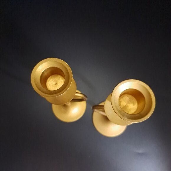 Vintage Brass Open Heart Candlestick Holders Pair - Picture 16 of 16